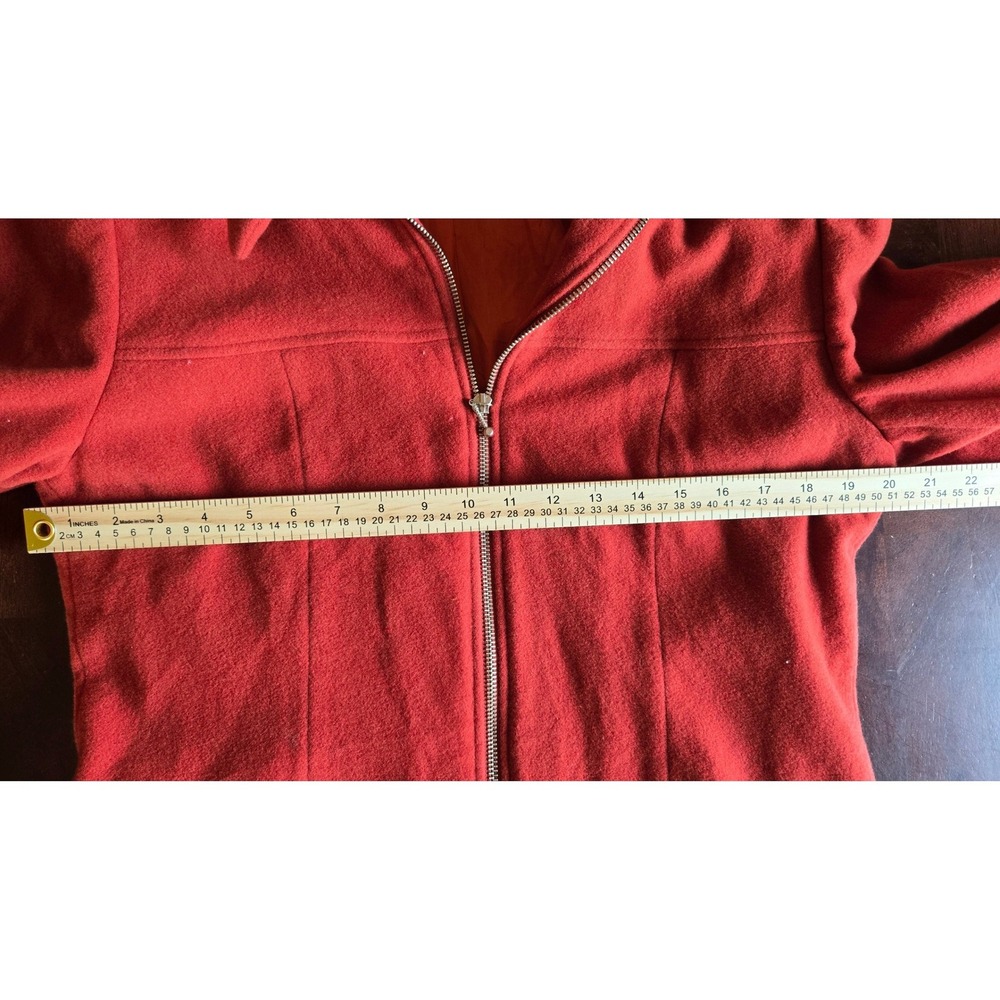Vroom & Dreesmann Classics Burnt Orange Wool Zip Up Jacket Pointed Collar Sz 40 - Picture 4 of 8